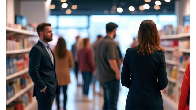 Diverse shoppers in a modern retail environment, representing consumer goods and retail executive search.